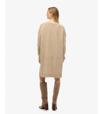 Superdry Prevelika bež obleka