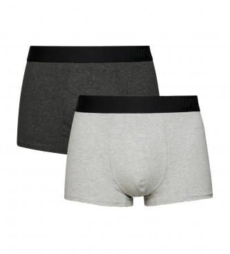 Superdry Pack 2 Boxer shorts logo off-centre grey