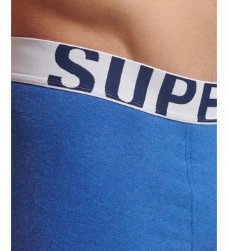 Superdry Lot de 2 slips en coton biologique avec logo bleu et jaune