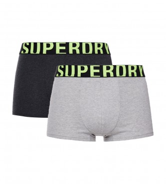 Superdry Pack 2 organic cotton briefs with logo grey, black