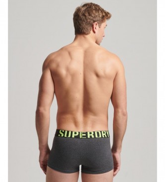Superdry Pack 2 organic cotton briefs with logo grey, black