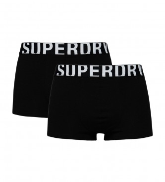 Superdry Pack 2 calzoncillos de algodn orgnico con logotipo negro