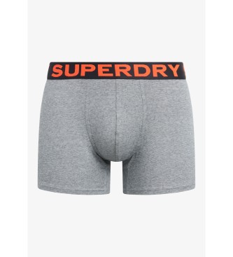 Superdry Paket 2 bokseric iz organskega bombaža, sive, črne