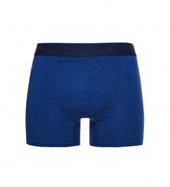 Superdry Pack de 2 cuecas boxer em algodo orgnico azul-marinho