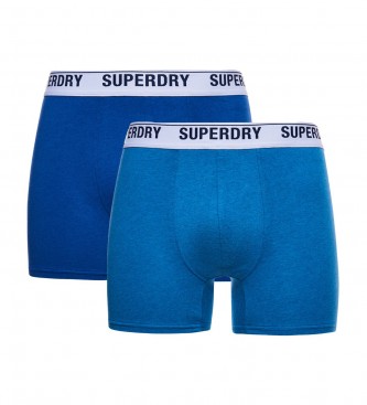 Superdry Pack de 2 cuecas boxer em algodo orgnico azul