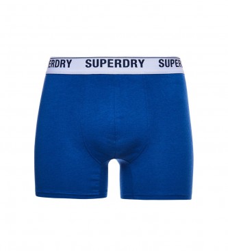 Superdry Confezione da 2 boxer blu in cotone biologico