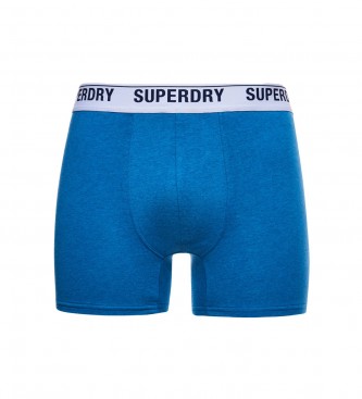 Superdry Pack de 2 cuecas boxer em algodo orgnico azul