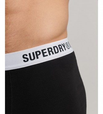 Superdry Pack de 2 cuecas boxer em algodo orgnico branco, preto