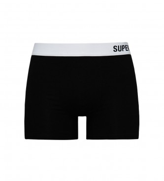 Superdry Pack de 2 cuecas boxer em algodo orgnico branco, preto