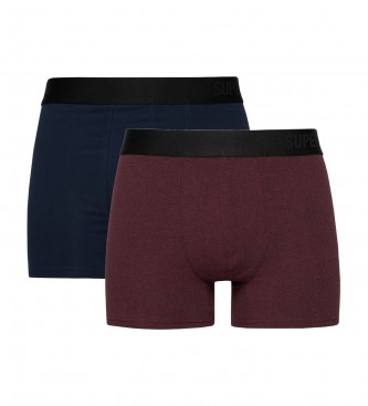 Superdry Pack of 2 boxer briefs organic cotton boxer briefs maroon, navy
