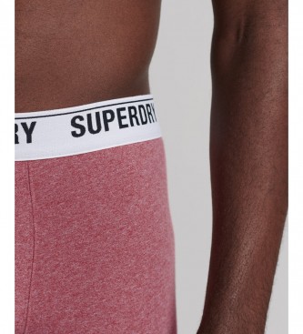 Superdry Pack de 2 cuecas boxer em algodo orgnico vermelho