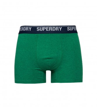 Superdry Confezione da 2 boxer in cotone biologico verde chiaro