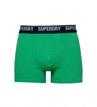 Superdry Confezione da 2 boxer in cotone biologico verde chiaro