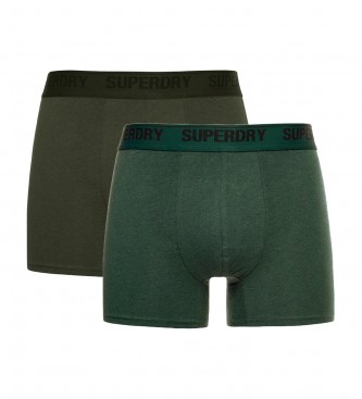 Superdry Pack de 2 cuecas boxer em algodo orgnico verde