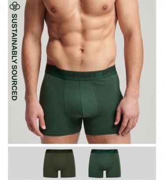 Superdry Pack de 2 cuecas boxer em algodo orgnico verde