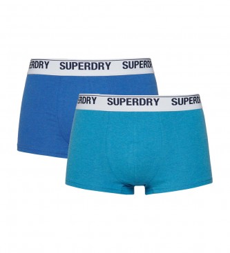 Superdry Pack de 2 cuecas boxer azuis em algodo orgnico