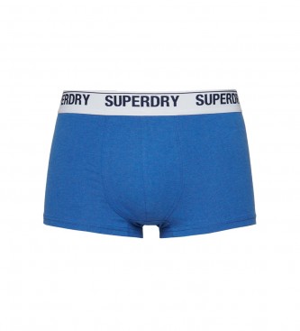 Superdry Pack de 2 cuecas boxer azuis em algodo orgnico