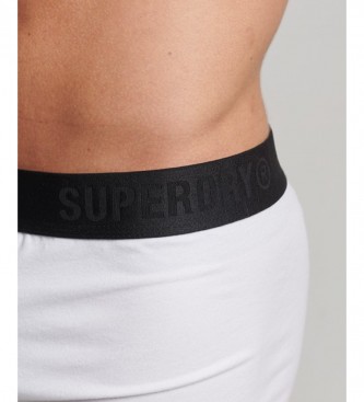 Superdry Pack of 2 organic cotton pants with off-centre logo white, black