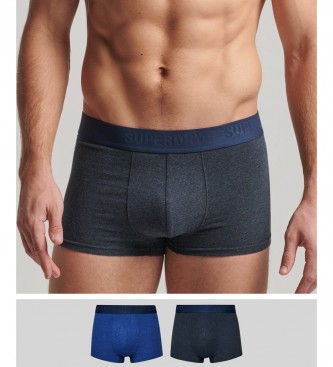 Superdry Pack of 2 organic cotton navy boxer shorts
