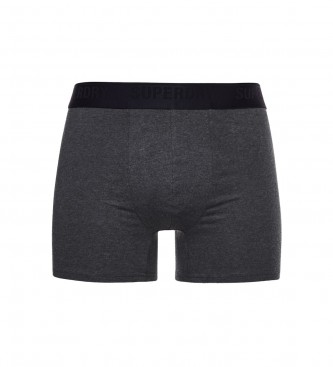 Superdry Pack of 3 boxer briefs organic cotton grey, black
