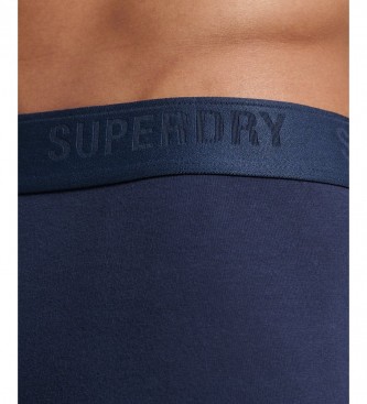 Superdry Pack de 3 cuecas boxer em algodo orgnico azul-marinho