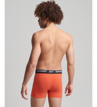 Superdry Pack de 3 cuecas boxer em algodo orgnico laranja, cinzento, preto