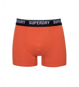 Superdry Confezione da 3 boxer in cotone biologico arancione, grigio, nero