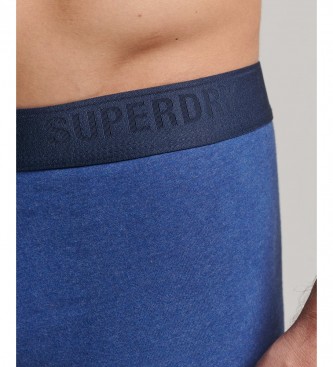 Superdry Conjunto de 3 cuecas boxer azuis de algodo orgnico
