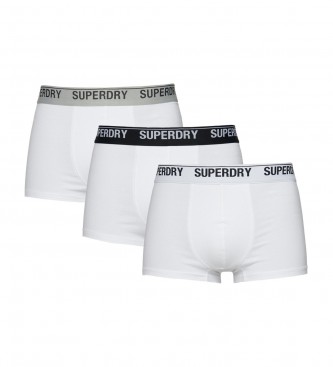 Superdry Frpackning med 3 boxershorts i vit ekologisk bomull