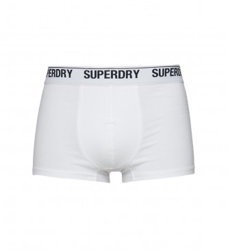 Superdry Frpackning med 3 boxershorts i vit ekologisk bomull