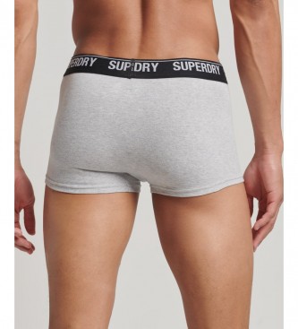 Superdry Pack of 3 organic cotton boxer briefs grey, orange, black