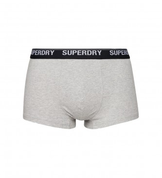 Superdry Pack of 3 organic cotton boxer briefs grey, orange, black