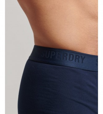 Superdry Pack of 3 organic cotton navy boxer briefs