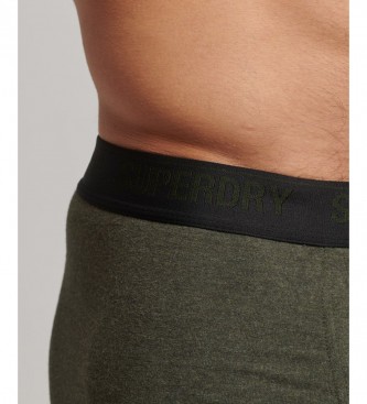 Superdry Pack of 3 organic cotton boxer shorts green, black, grey