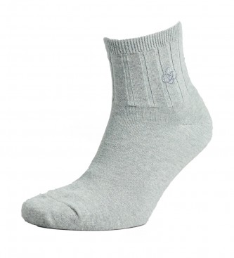 Superdry Conjunto de 3 pares de meias at ao tornozelo brancas, cinzentas e pretas