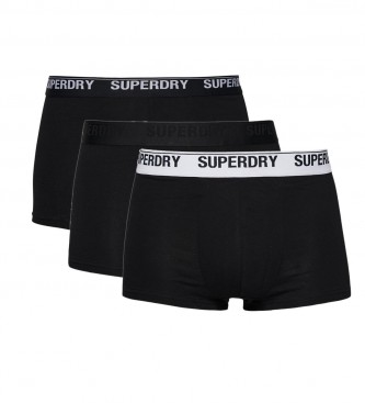 Superdry Set van drie zwarte boxershorts met logo