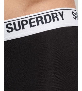 Superdry Dreierpack schwarze Logo-Boxershorts