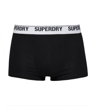 Superdry Pack de tres boxer logotipo negro