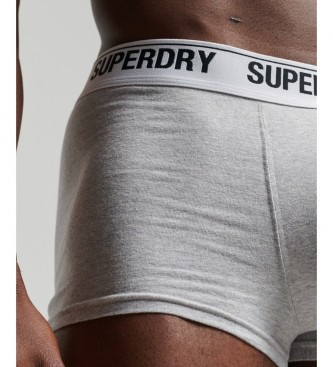 Superdry Pack of three logo boxer shorts black, white, grey
