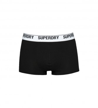 Superdry Pack de tres boxers de algodn orgnico negro