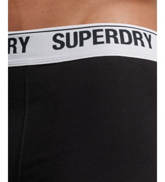 Superdry Pack of three black organic cotton boxers