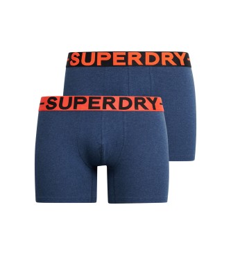 Superdry Pak 3 boxershorts in marineblauw biologisch katoen