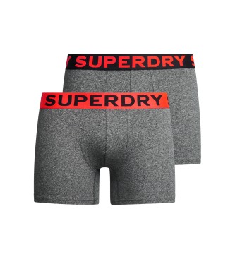 Superdry 3er Pack Boxershorts aus Bio-Baumwolle grau