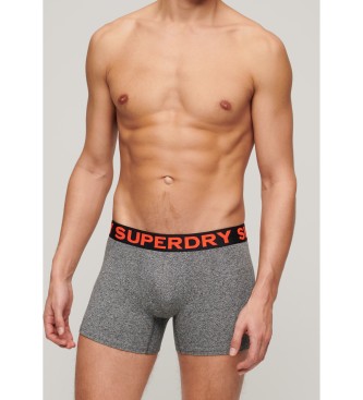 Superdry Pack 3 boxershorts van biologisch katoen grijs