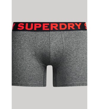 Superdry Pack 3 boxershorts van biologisch katoen grijs