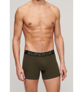 Superdry Pack 3 Organic cotton boxer shorts green