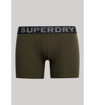 Superdry Pack 3 Organic cotton boxer shorts green
