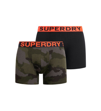 Superdry Pack de 2 Bxers Elegant negro, verde