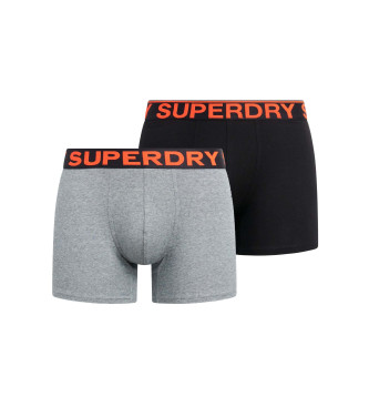 Superdry Paket 2 bokseric iz organskega bombaža, sive, črne