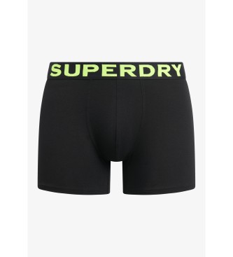 Superdry Paket 3 kratkih hlač Boxer črno besedilo